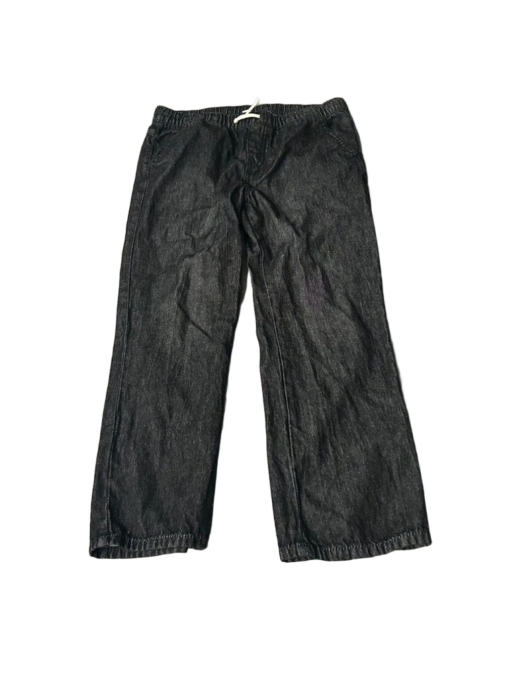 Cat & Jack Boys 14 Husky Black Denim Pants Elastic Waist Straight Leg